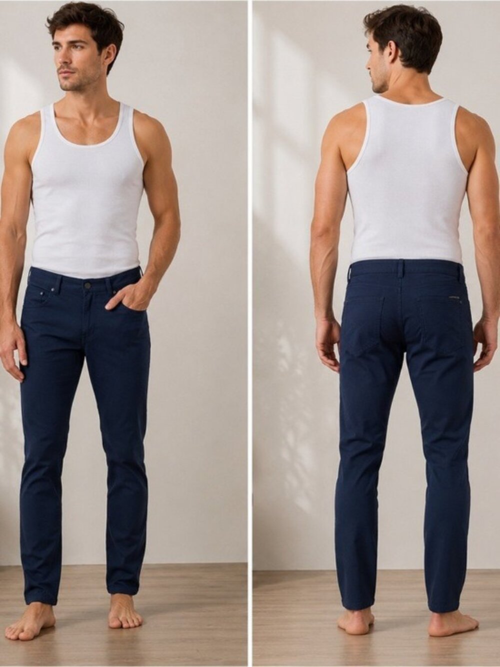 Lululemon Men’s Navy Blue 5-Pocket Stretch Pants Size Small Slim Fit